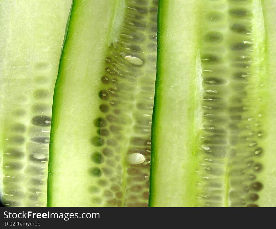 Slices of fresh cucumber