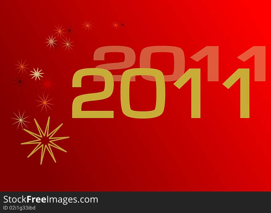 2011 background in red and golden