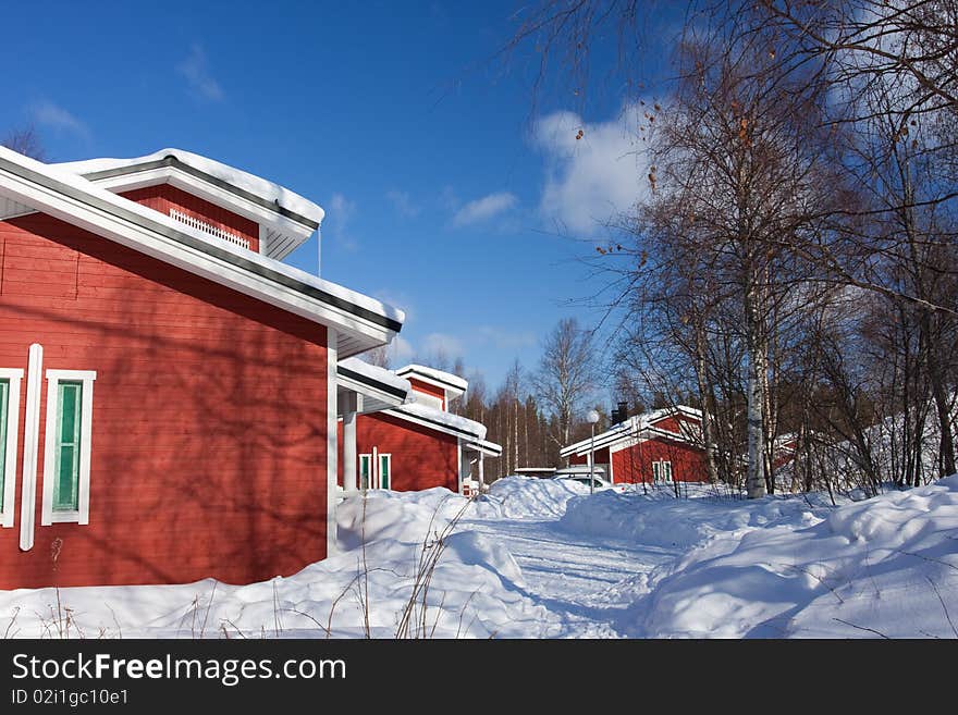 Cottages in winter