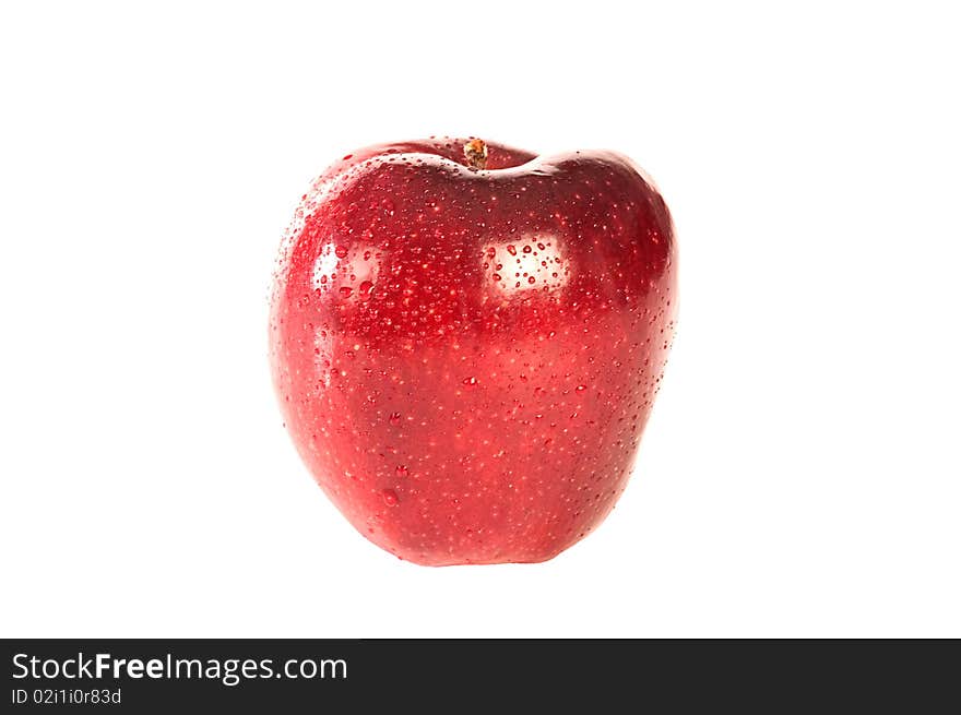 Close-up of a red apple on white background