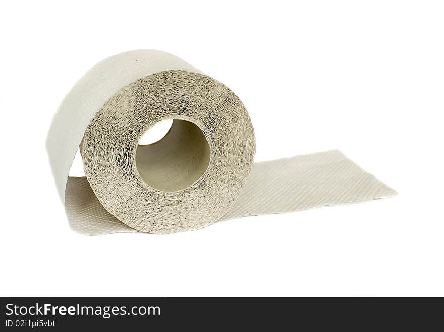 Toilet Paper On White Background