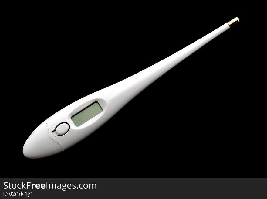 Digital thermometer isolated on a black background. Digital thermometer isolated on a black background