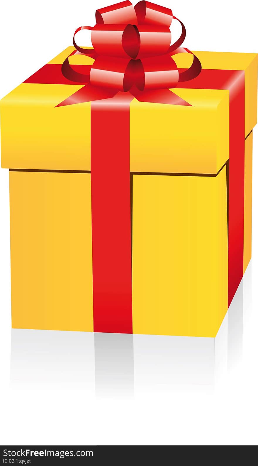 Gold gift box. Vector Illustration