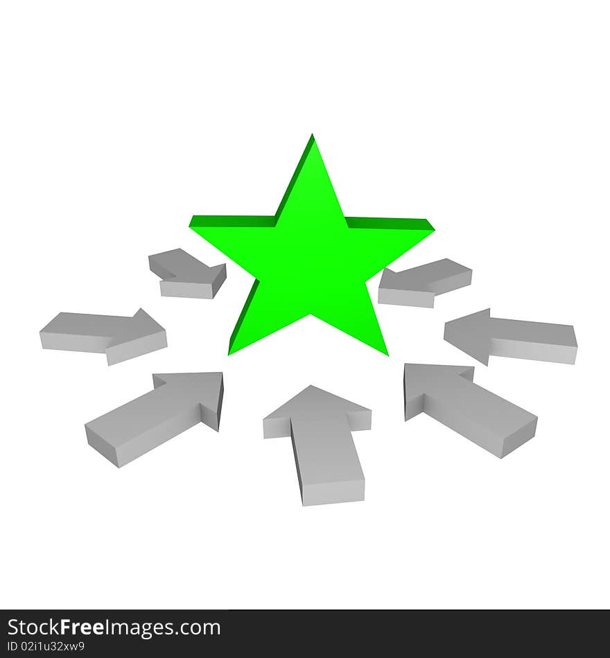 Arrows on Star 3d