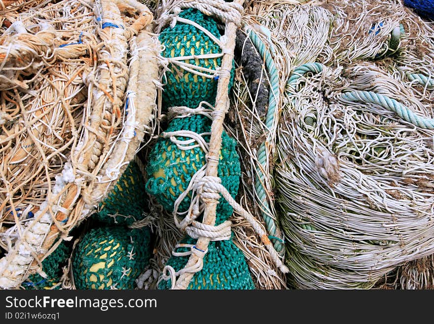 Close up shot of a Blue & white fish nets background. fishing material. Close up shot of a Blue & white fish nets background. fishing material.