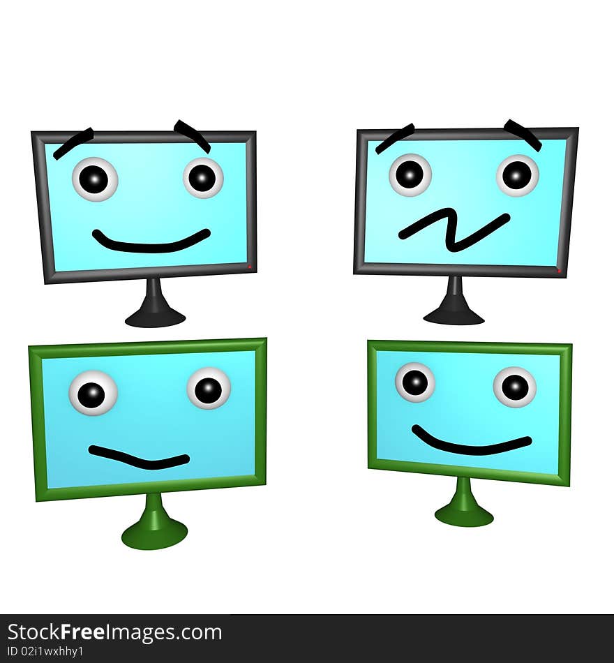 Flatscreen Faces 3d