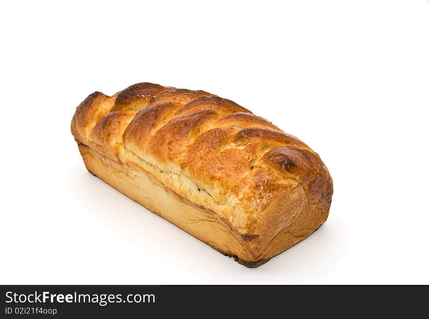 Beautiful fresh-baked bread made out of biscuit dough and isolated on a white background. Beautiful fresh-baked bread made out of biscuit dough and isolated on a white background.