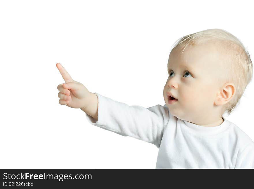 The portrait of little boy isolated on white background. The portrait of little boy isolated on white background