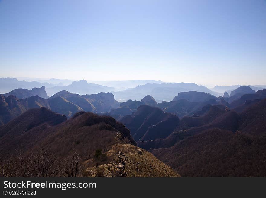 The bird's-eye view of Tai Hang mountains in China