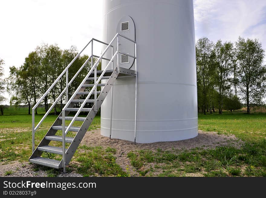 An image of entrance to wind turbine