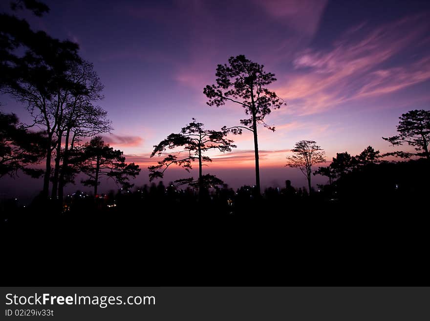 Sunrise at Pha Nok Aen, Phu Kradueng National Park, Loei Thailand