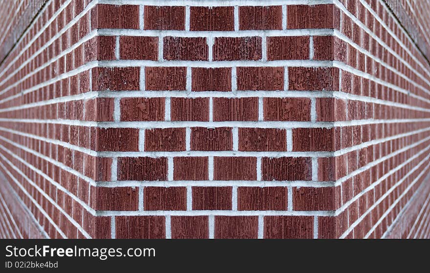 Clean red and tan brick wall background texture with copyspace.