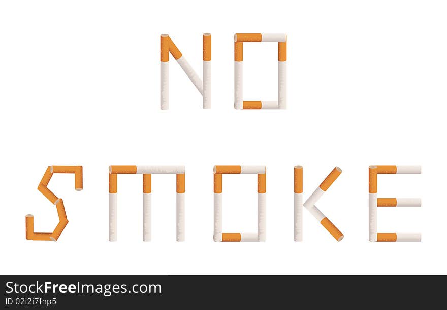 The stylised inscription not to smoke. A vector illustration. The stylised inscription not to smoke. A vector illustration