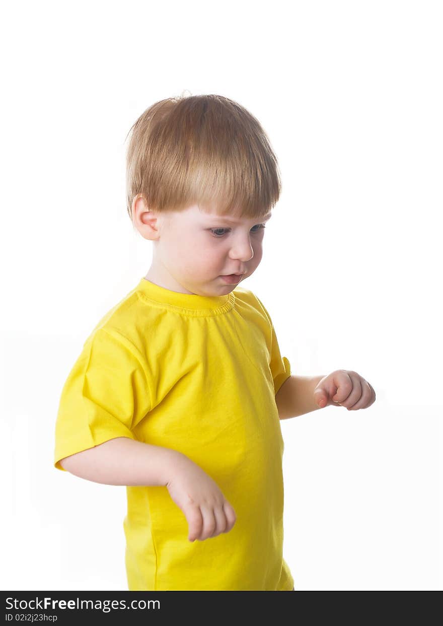 The little boy on a white background. The little boy on a white background