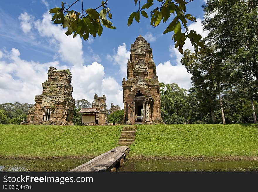 Angkor Thom gardens near the Elephants Terrace within the Angkor Temples, Cambodia