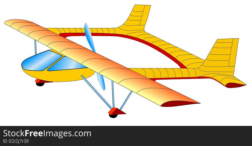 Vector colored illustrated of little airplane