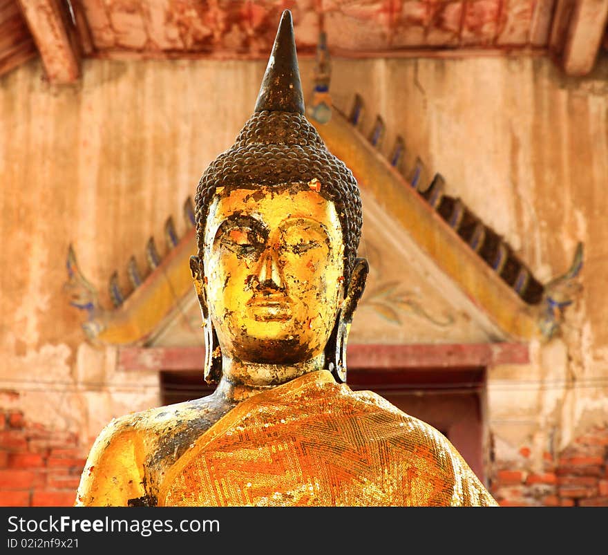 Buddha image in Charor temple, Nonthaburi, Thailand. Buddha image in Charor temple, Nonthaburi, Thailand