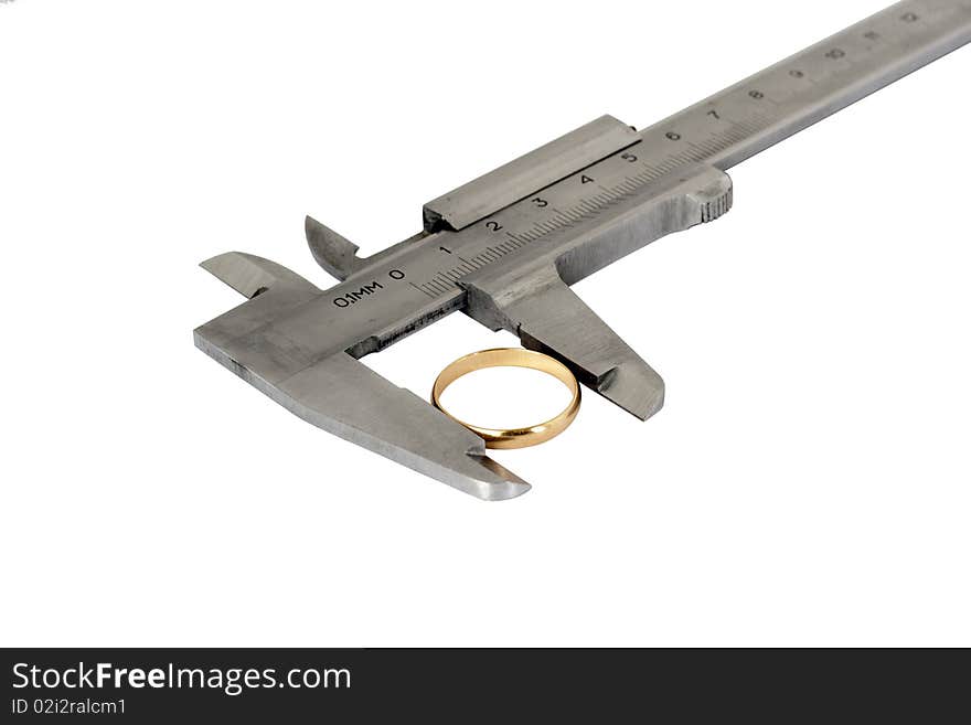 Caliper with wedding ring