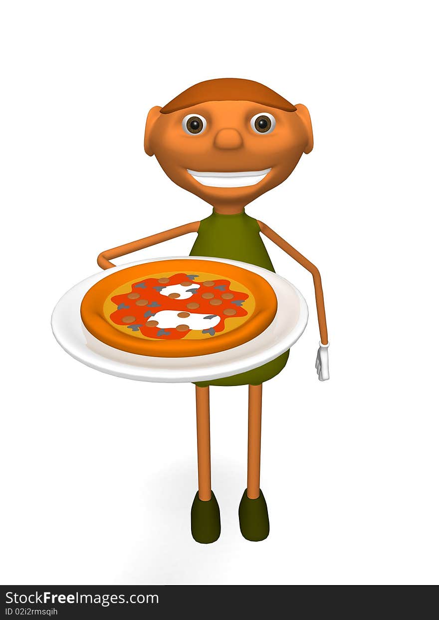 3d illustration of good pizza