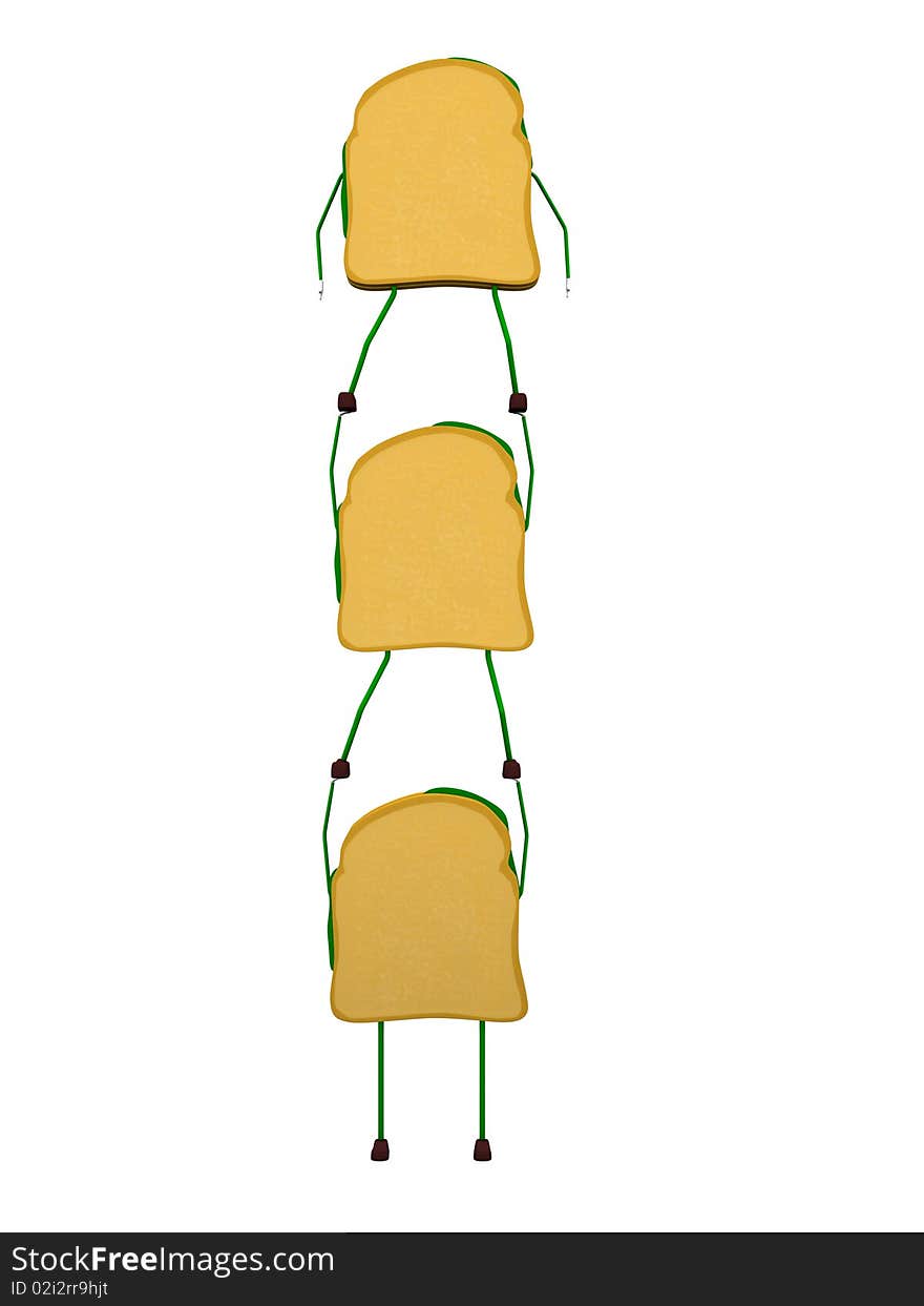 3d illustration of a toast