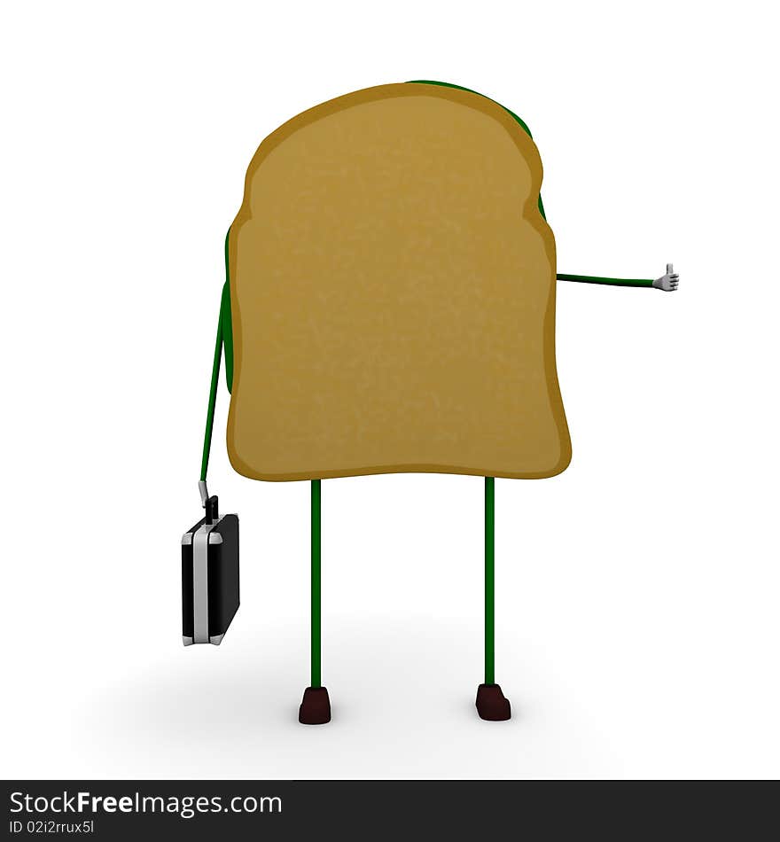 3d illustration of a toast