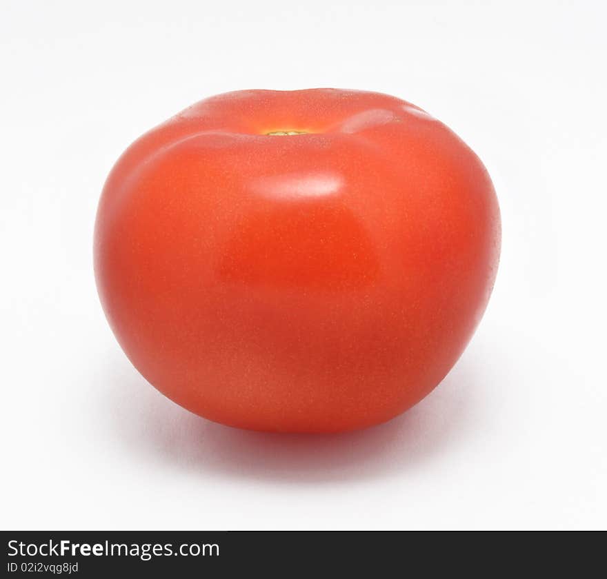 Picture of red tomato on a white background