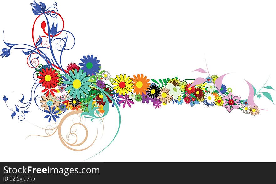 Beautiful flowers decoration with place for text