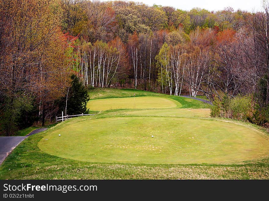 A layered fairway taken at the Heathlands Golf Course in Onekama, MI.