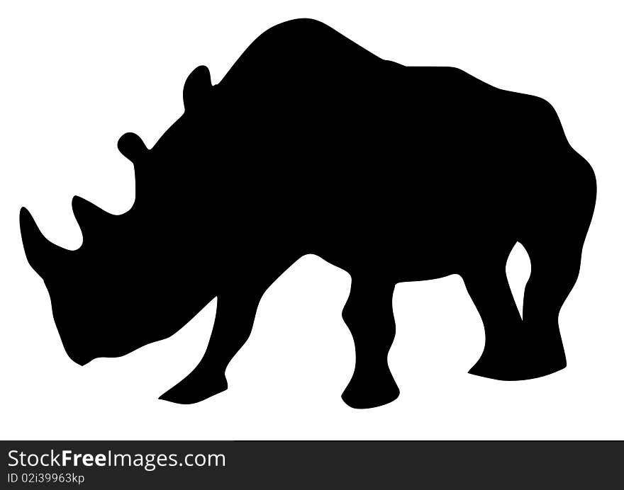 Silhouette of rhinoceros