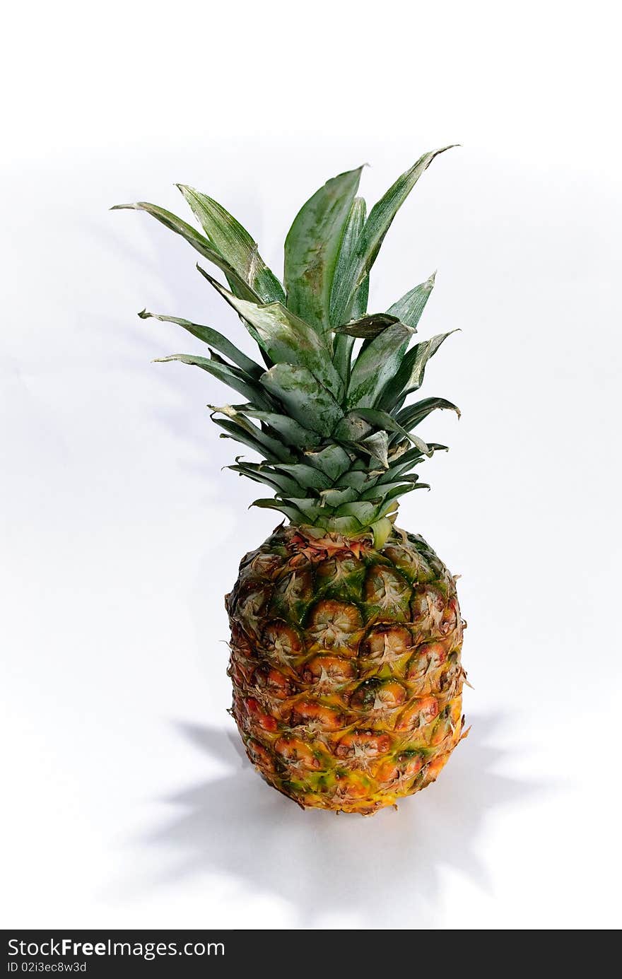 Fresh and juicy pineapple on a white background