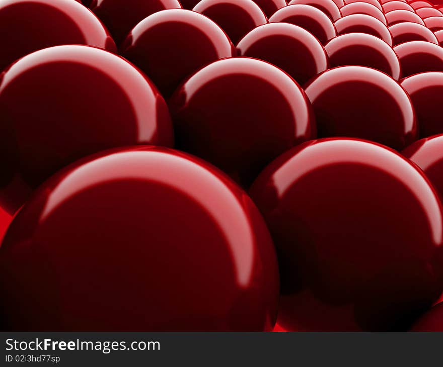 Glossy red sphere endless background. 3d illustration. Glossy red sphere endless background. 3d illustration