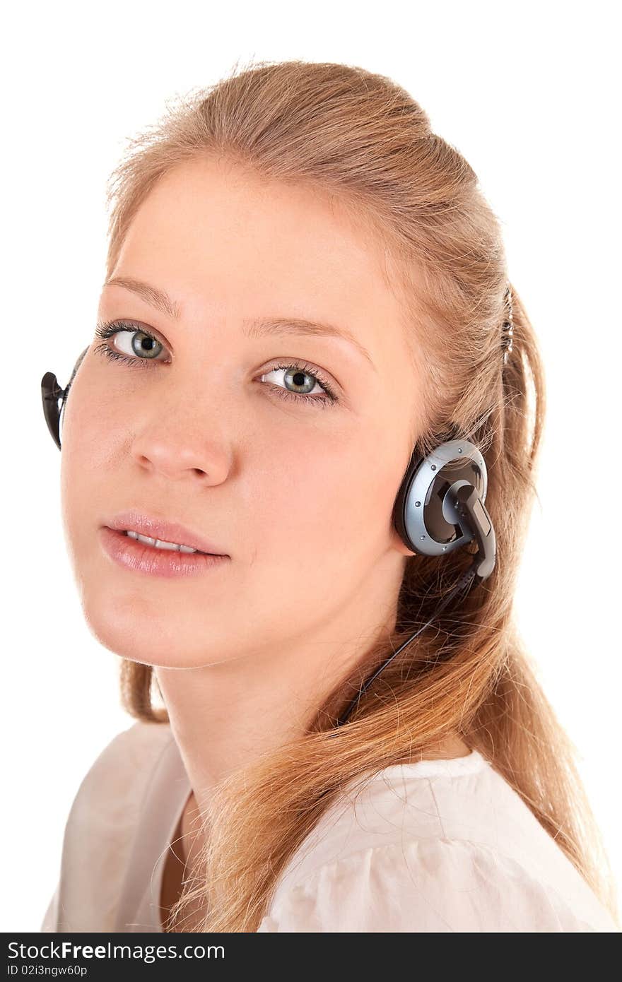 Young girl with a headphones