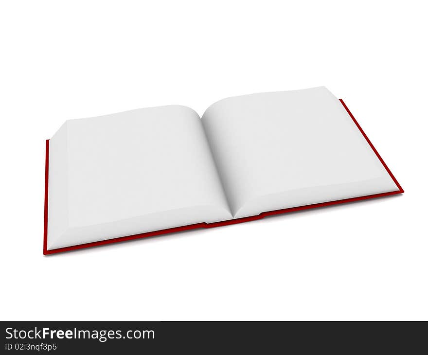 Open book isolated on white background. High quality 3d render.