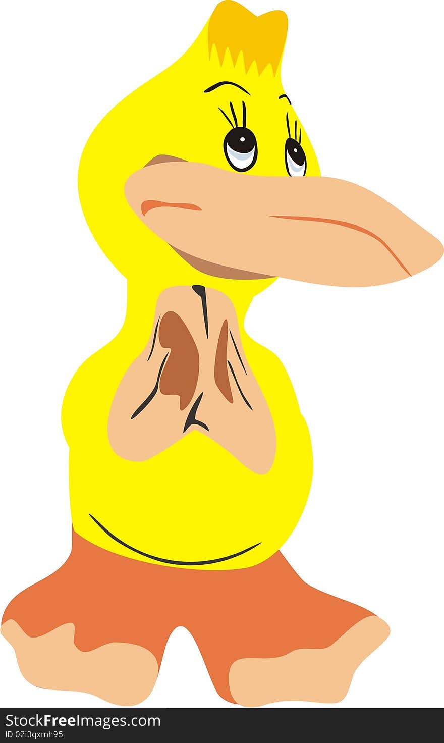 Small ridiculous duck. A  illustration