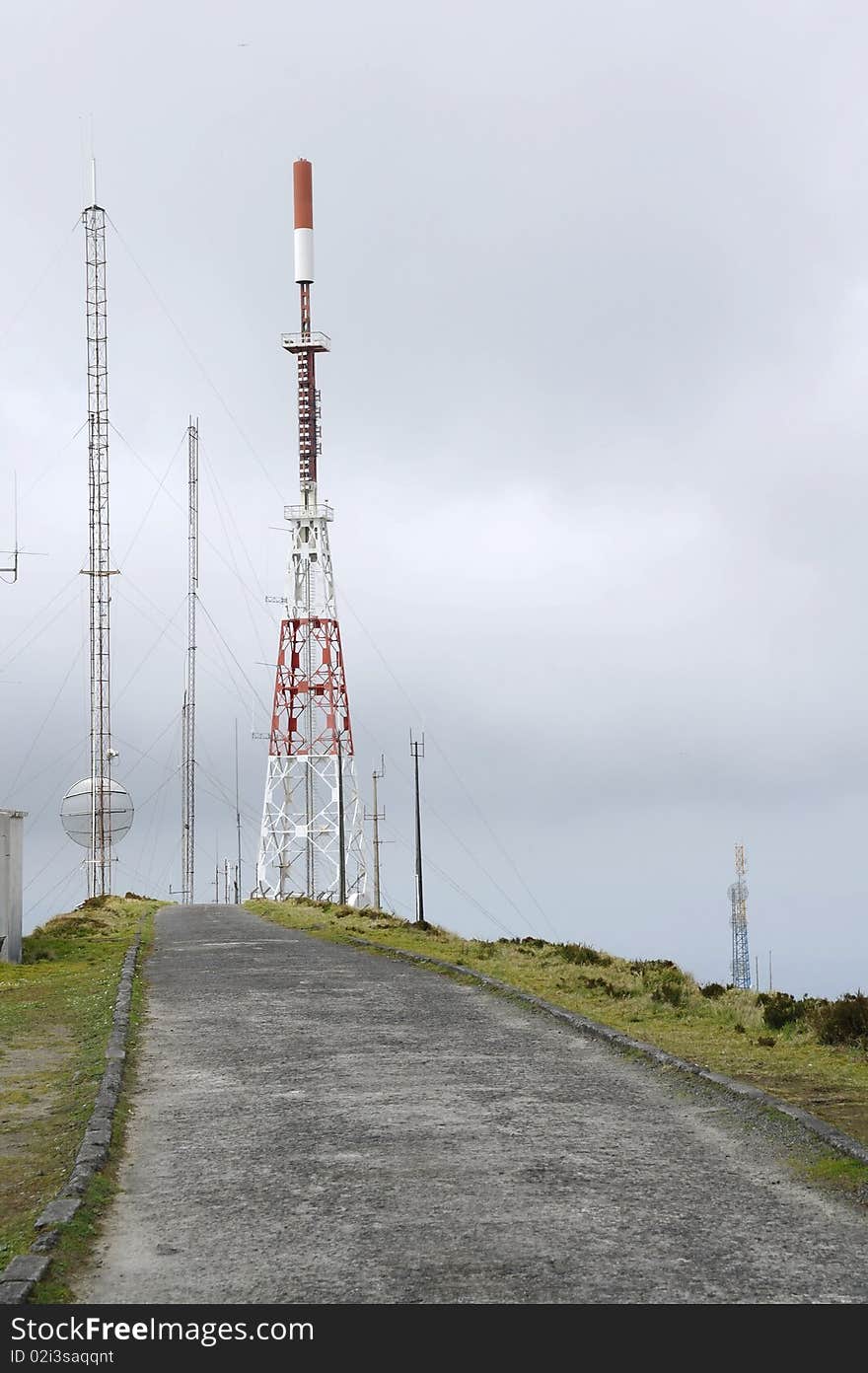 Landscape with road with antenna power