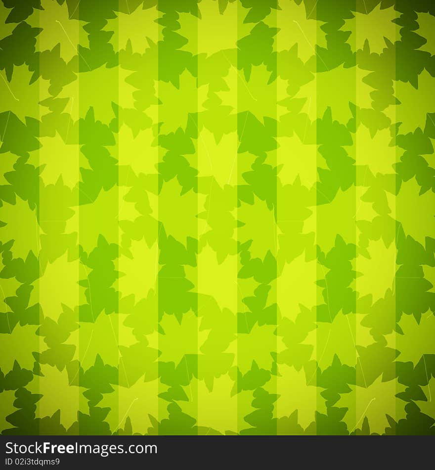 Orange wallpaper pattern with leaves