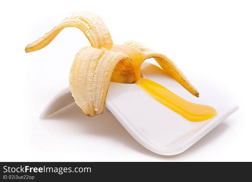 Soft Boiled Banana on white