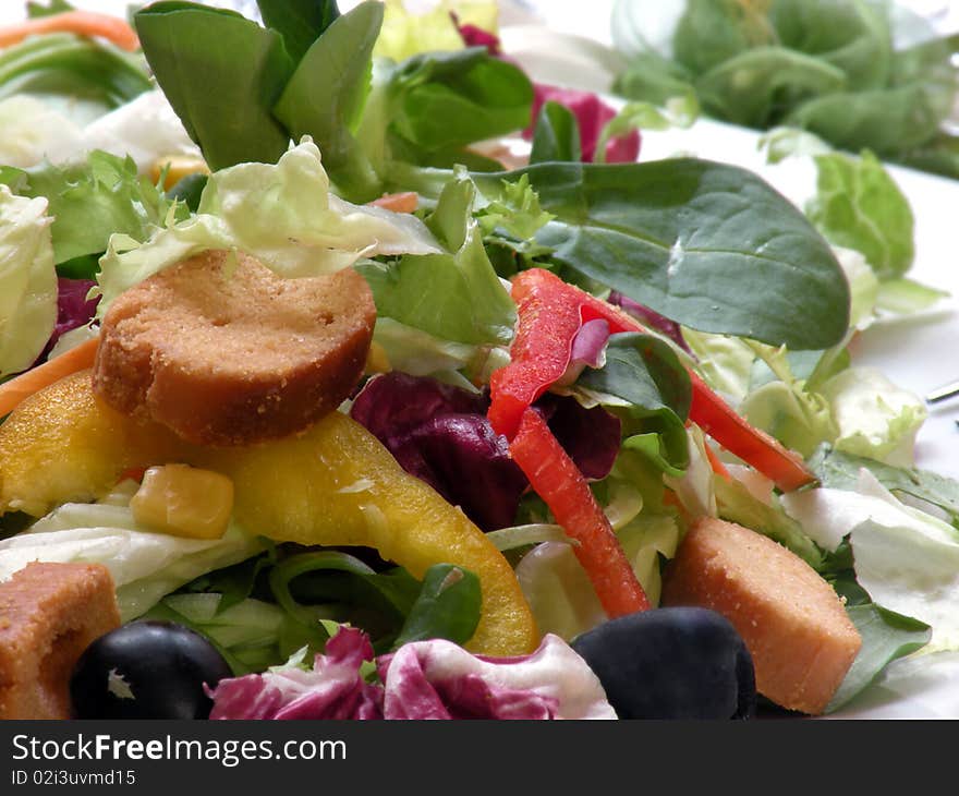 Vegetables mixed salad on bowl