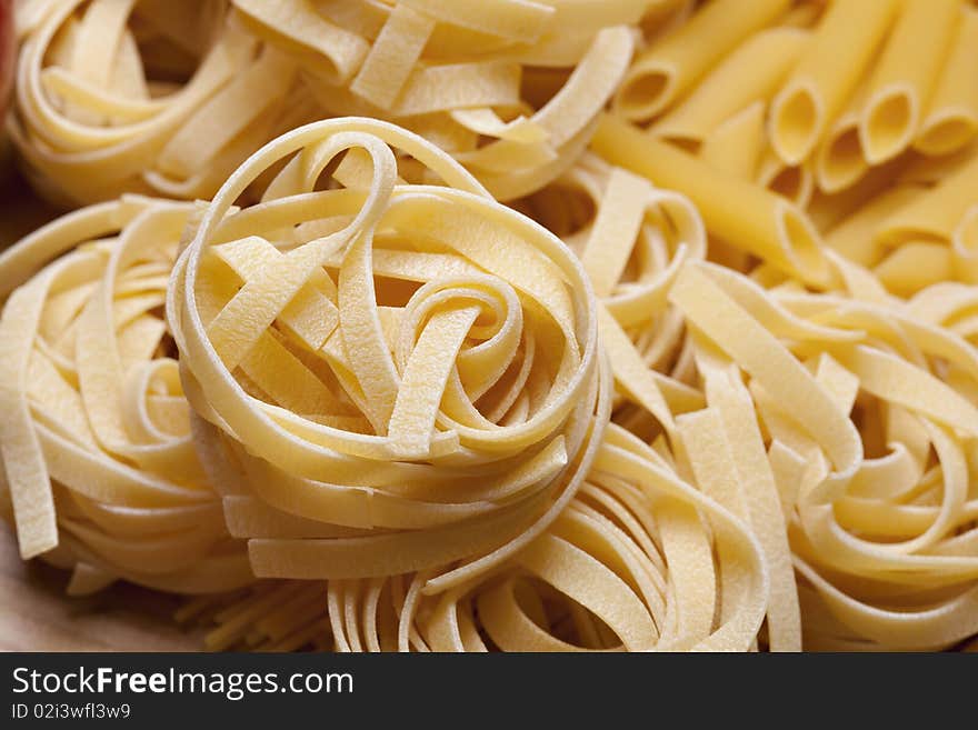 Macro of tagliatelle, italian pasta