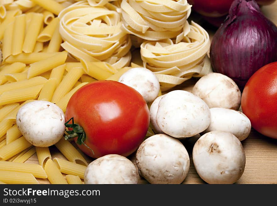 Cooking with fresh italian ingredients. Cooking with fresh italian ingredients