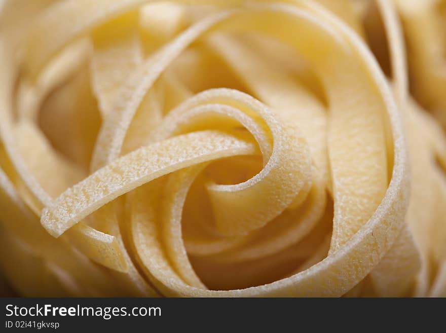 Macro of tagliatelle, italian pasta