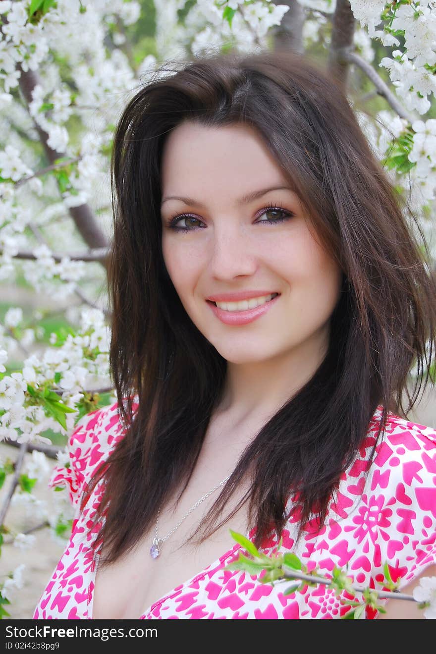 The beautiful girl in a garden