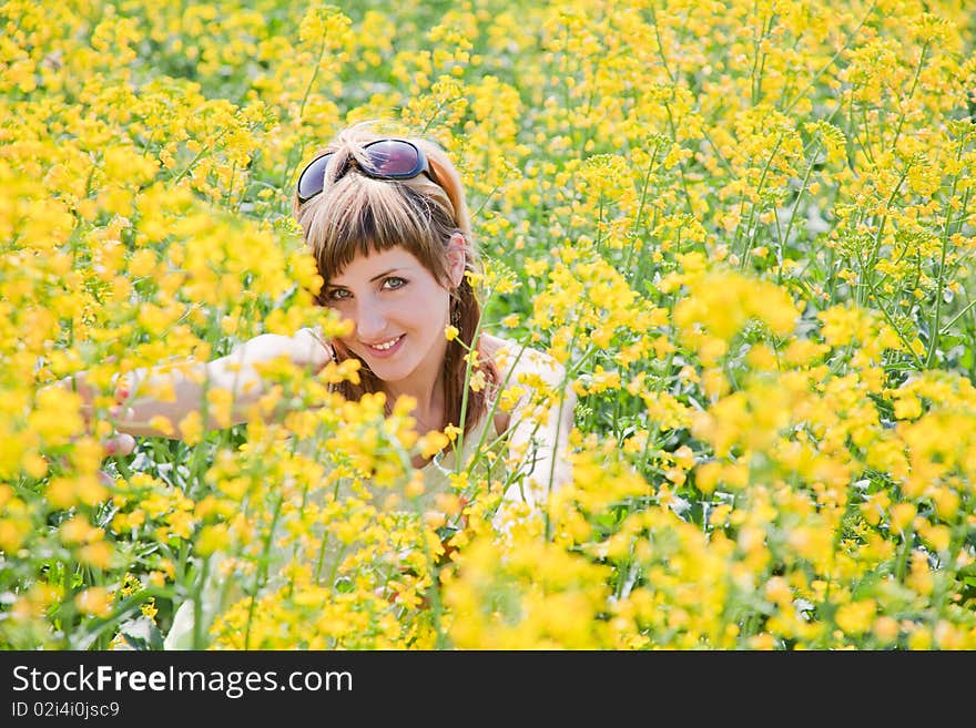 Girl In A Rapeseed Field