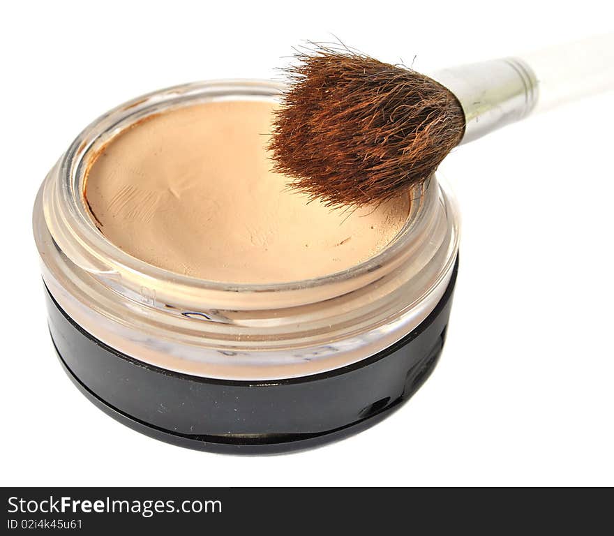 Make-up foundation on white background. Make-up foundation on white background