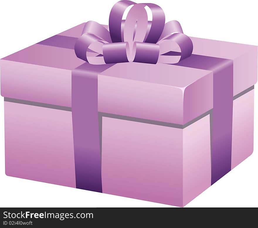 Pink gift box. Vector Illustration