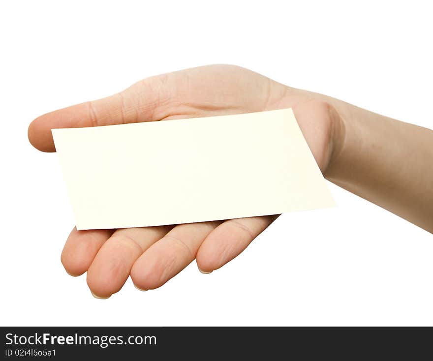 A  card blank in a hand .