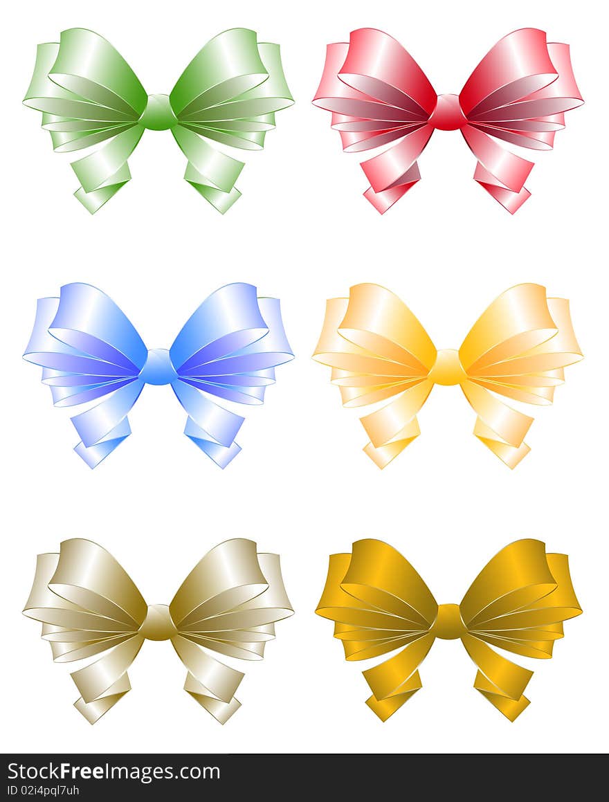 Colored greeting bows