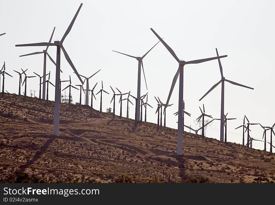 Wind Turbines On A Windmill Farm