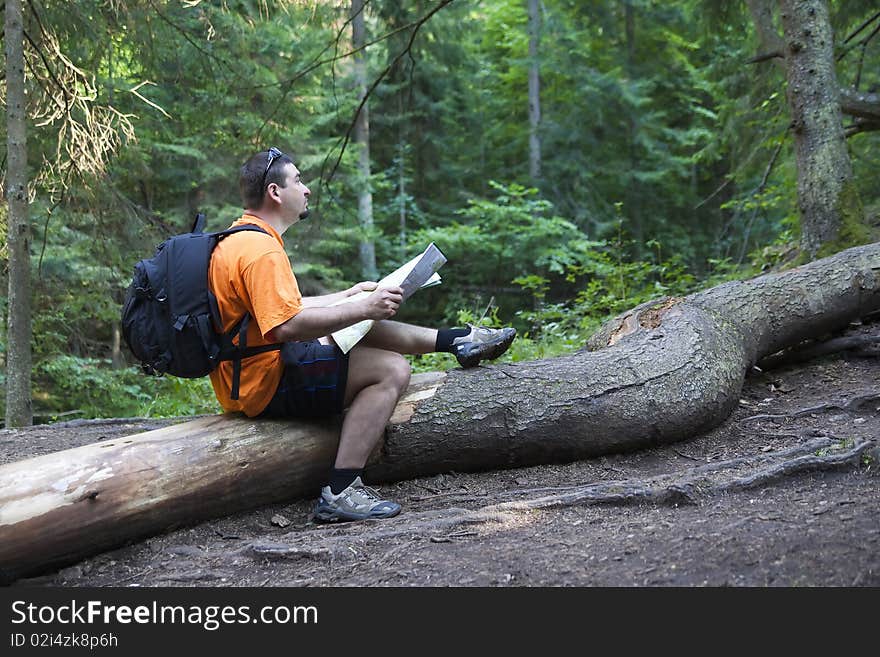 Tourist Reading A Map