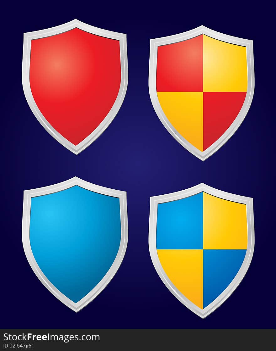 Set of four  shields